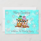 Schattige waterverf Kerstuil Feestdagenkaart (Voorkant)