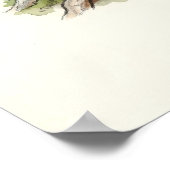 Schattige waterverf kijkende wasbeer bos kunst poster (Hoek)