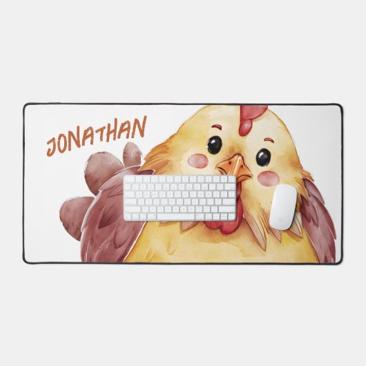 Schattige Waterverf kip Bureaumat (Keyboard & Muis)