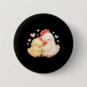 Schattige Waterverf Kip Teder Knuffelen Ronde Button 5,7 Cm