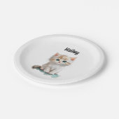 Schattige Waterverf kitten met blauwe ogen Papieren Bordje (Gekanteld)