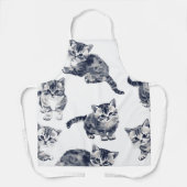 Schattige Waterverf Kitten Patroon Schattige Stijl Schort (Voorkant)