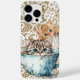 SCHATTIGE WATERVERF KITTENS IN CUTE CUPS Case-Mate iPhone 14 PRO MAX HOESJE