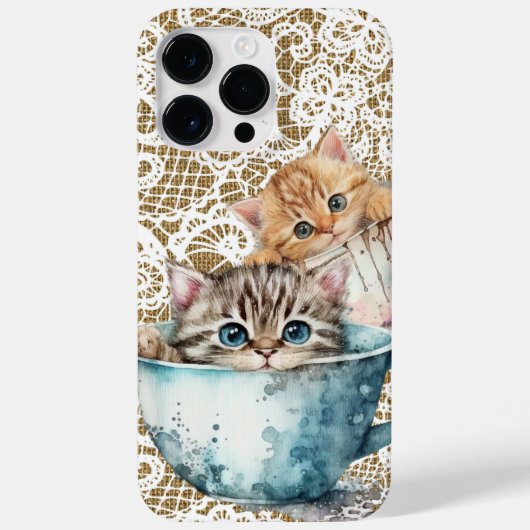 SCHATTIGE WATERVERF KITTENS IN CUTE CUPS Case-Mate iPhone CASE (Achterkant)