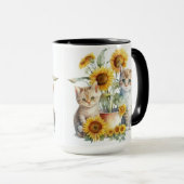 SCHATTIGE WATERVERF KITTENT MET ZONLOWERS MOK (Voorkant rechts)