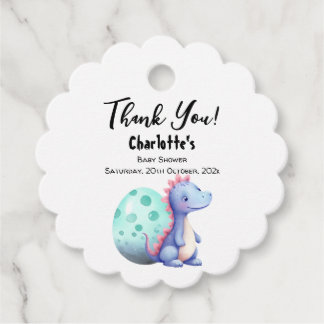 Schattige waterverf kleine dinosaurus baby shower bedankjes labels