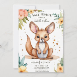 Schattige Waterverf Kleine Kangoeroe Baby shower Kaart