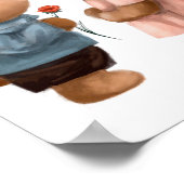 Schattige Waterverf Knuffelbeertjes | Beertjes Muu Poster (Hoek)