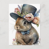 Schattige Waterverf konijn met een Pet Briefkaart (Voorkant)