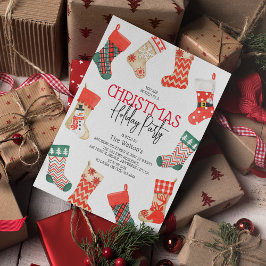 Schattige Waterverf Kous Kerst Vakantie Feest Kaart
