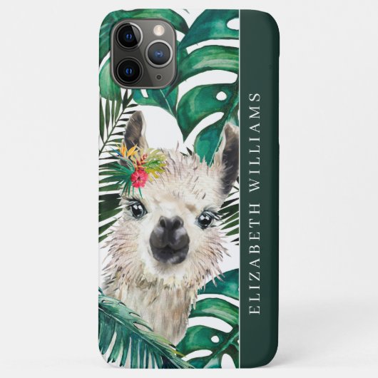 Schattige waterverf lama | Tropisch Monstera blad Case-Mate iPhone Case (Achterkant)
