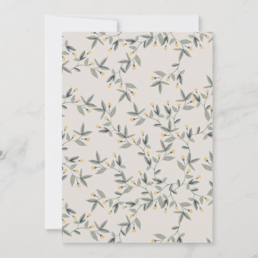 Schattige waterverf leeuw met bos- en bladermotief bedankkaart (Achterkant)