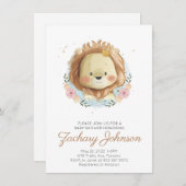 Schattige Waterverf Leeuwen Baby Shower Kaart (Voorkant / Achterkant)