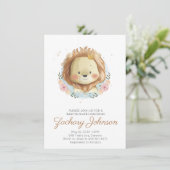 Schattige Waterverf Leeuwen Baby Shower Kaart (Staand voorkant)