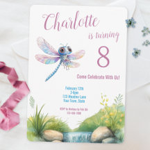 Schattige Waterverf Libelle Meisje Verjaardag