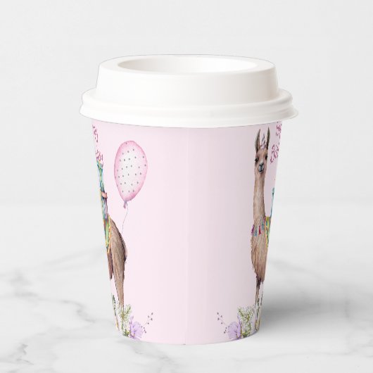 Schattige Waterverf Llama-papierbekertjes Papieren Bekers (Rechts)