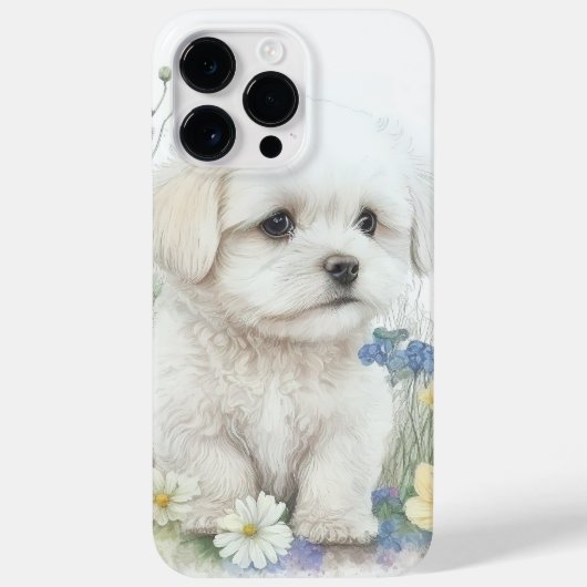 SCHATTIGE WATERVERF MALTESE PUPPY DOG Case-Mate iPhone CASE (Achterkant)