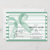 Schattige Waterverf Mint Boog Baby Shower Kaart (Voorkant)