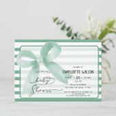 Schattige Waterverf Mint Boog Baby Shower Kaart (Staand voorkant)