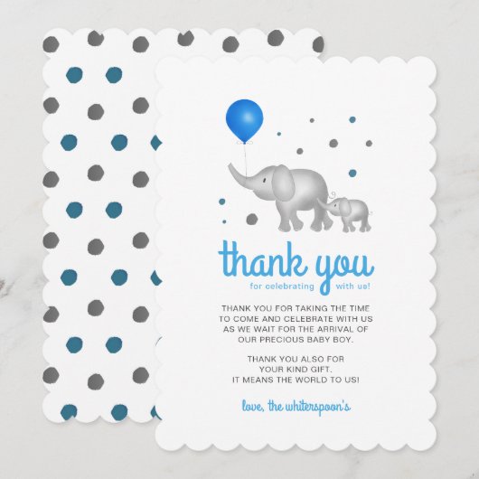 Schattige Waterverf Olephants Hartelijk dank Kaart (Voorkant / Achterkant)