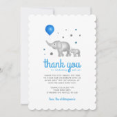 Schattige Waterverf Olephants Hartelijk dank Kaart (Voorkant)