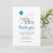 Schattige Waterverf Olephants Hartelijk dank Kaart (Staand voorkant)