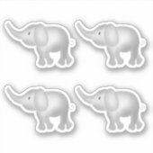 Schattige Waterverf Olephants Set van 4 kinderen Sticker (Voorkant)