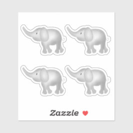 Schattige Waterverf Olephants Set van 4 kinderen Sticker