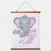 Schattige waterverf Olifant baby Hangend Wandkleed (Voorkant)