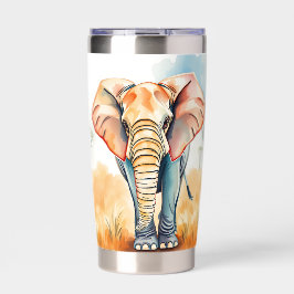 Schattige Waterverf olifant Geïsoleerde Drinkbeker