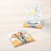 Schattige Waterverf olifant Kartonnen Onderzetters (Insitu)