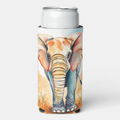 Schattige Waterverf olifant Seltzer Blikjeskoeler (Seltzer Voorkant)