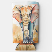 Schattige Waterverf olifant Seltzer Blikjeskoeler (Voorkant)
