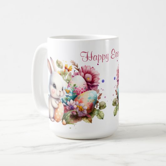 Schattige Waterverf paasbundel en tekst Koffiemok (Voorkant links)