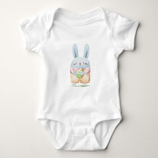 Schattige Waterverf paasbunny Romper (Voorkant)