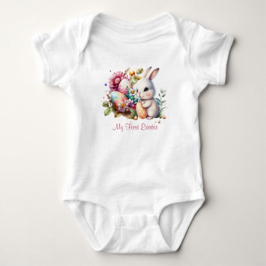 Schattige Waterverf paasbunny Romper (Voorkant)