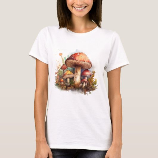 Schattige waterverf paddenstoelen t-shirt (Voorkant)