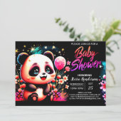 Schattige Waterverf Panda Haven Meisje Baby shower Kaart (Staand voorkant)
