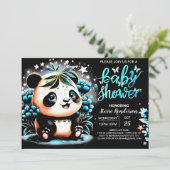 Schattige Waterverf Panda Magic Boy Baby shower Kaart (Staand voorkant)