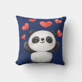 Schattige waterverf panda met harten voor kinderen kussen (Voorkant)