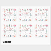 Schattige waterverf persoonlijk vrolijk kerstfeest vierkante sticker (Vel)