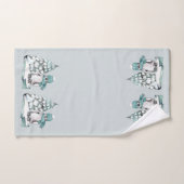 Schattige Waterverf Pinguïn Arctische Sneeuw Grove Bad Handdoek (Handdoek)