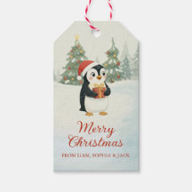 Schattige Waterverf Pinguïn Kerstbos