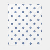 Schattige waterverf polka stippen l Blauw en wit Fleece Deken (Voorkant)
