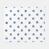 Schattige waterverf polka stippen l Blauw en wit Fleece Deken (Voorkant (Horizontaal))
