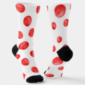 Schattige waterverf polka stippen l Rood en wit Sokken (Gebogen)