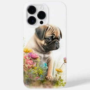 SCHATTIGE WATERVERF PUG PUPPY DOG Case-Mate iPhone 14 PRO MAX HOESJE