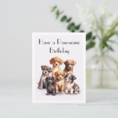 Schattige Waterverf Pups Gefeliciteerd met je Verj Briefkaart (Staand voorkant)