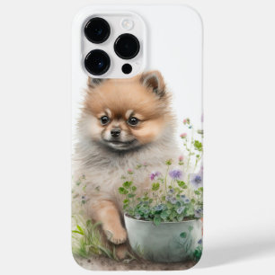 SCHATTIGE WATERVERF RED POMERANIAN PUPPY DOG Case-Mate iPhone 14 PRO MAX HOESJE