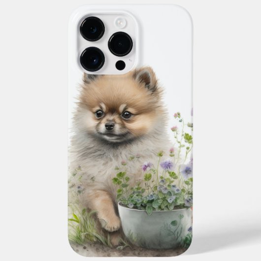 SCHATTIGE WATERVERF RED POMERANIAN PUPPY DOG Case-Mate iPhone CASE (Achterkant)